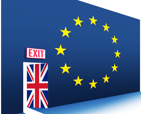 european flag showing exit from EU