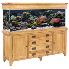 Aqua Oak 180cm Doors & Drawers Aquarium & Cabinet