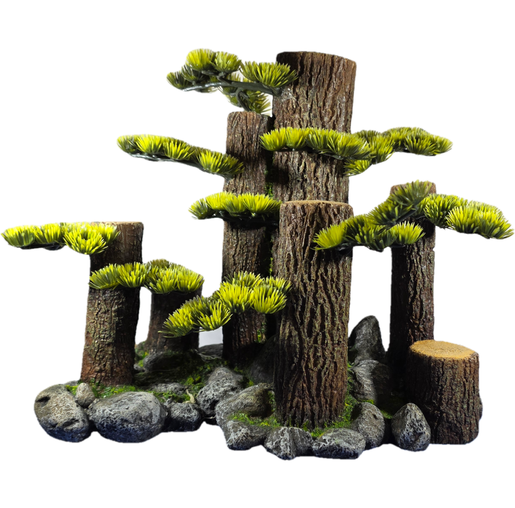 Classic Ornament Large Tree Stump With Plants