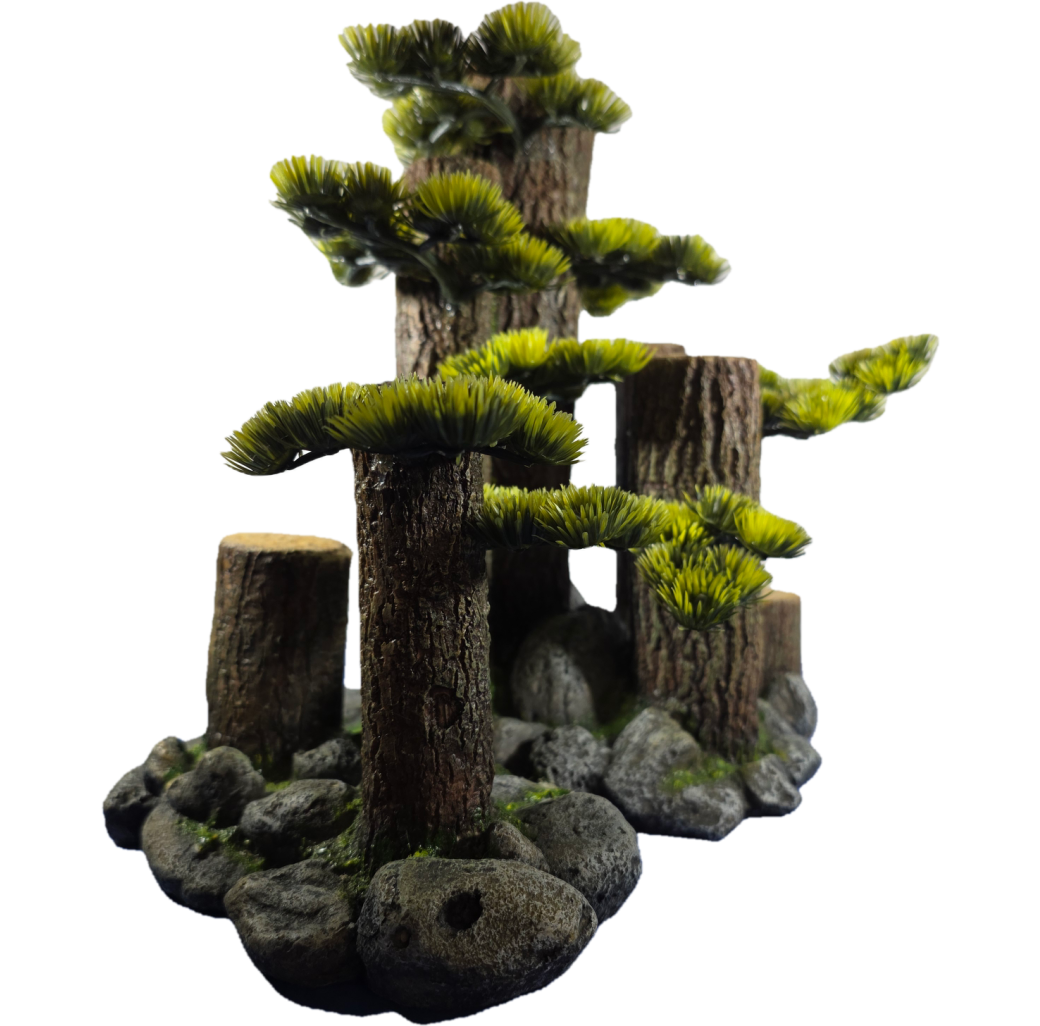 Classic Ornament Large Tree Stump With Plants