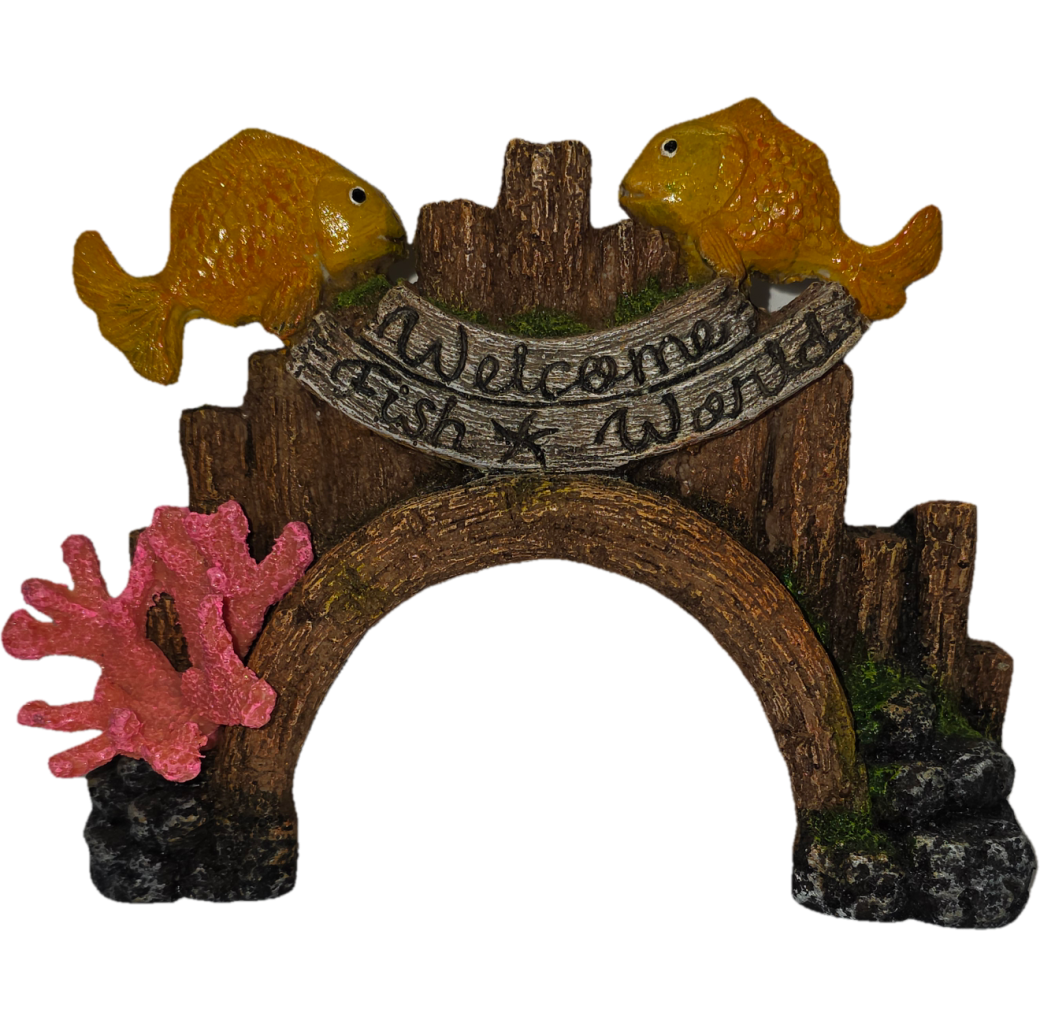 Classic Aquatics Arch With No Fishing Sign Aquarium Decoration