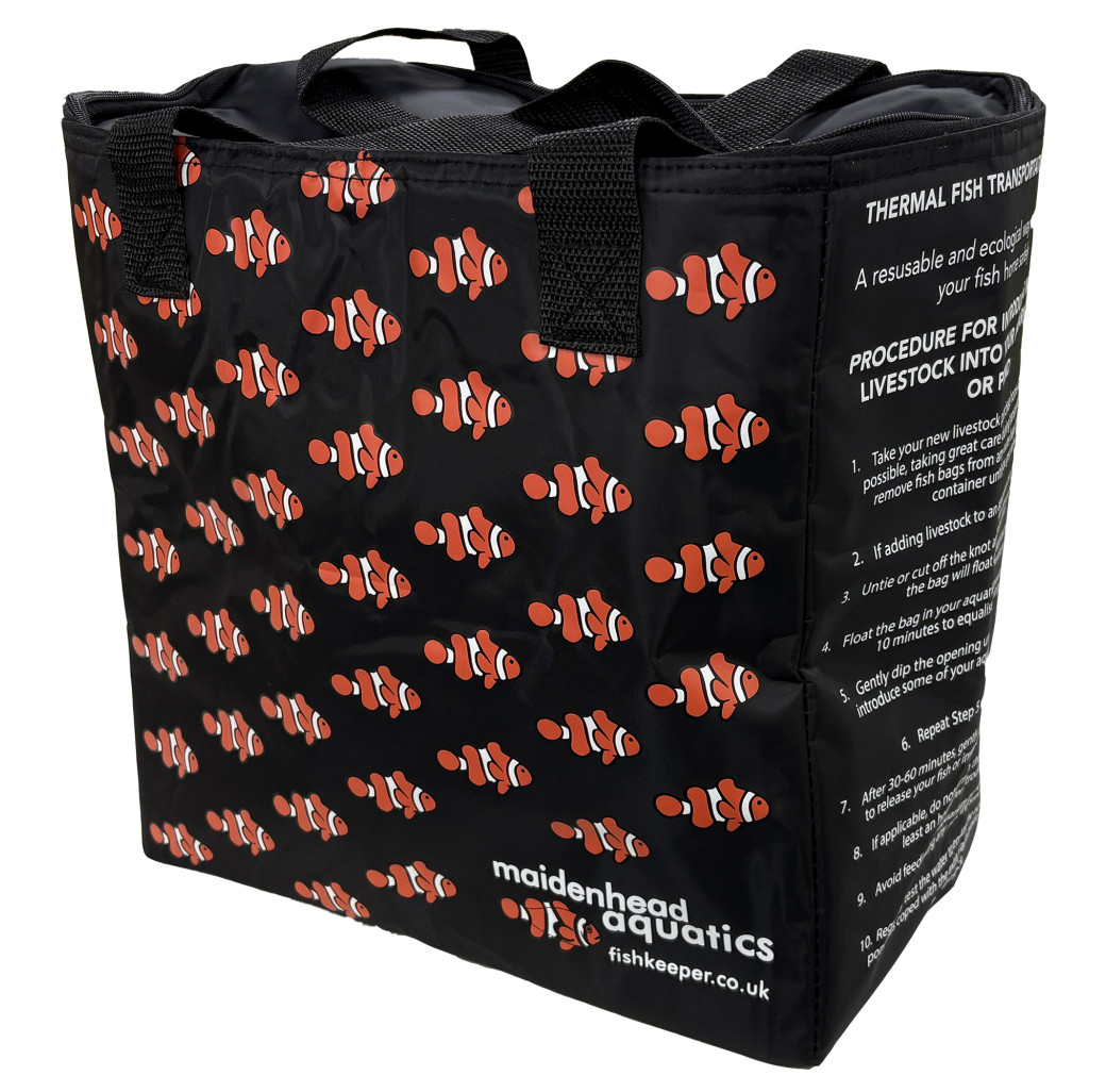 Clownfish Logo Black Thermal Fish Transport Bag