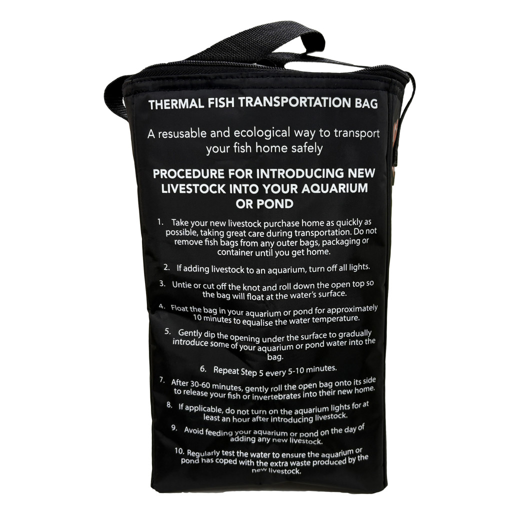 Clownfish Logo Black Thermal Fish Transport Bag