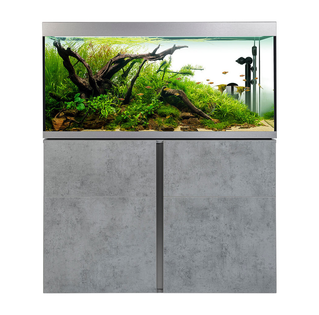 Fluval Siena 330 Aquarium & Cabinet Set - Chicago Concrete with Free Bundle 