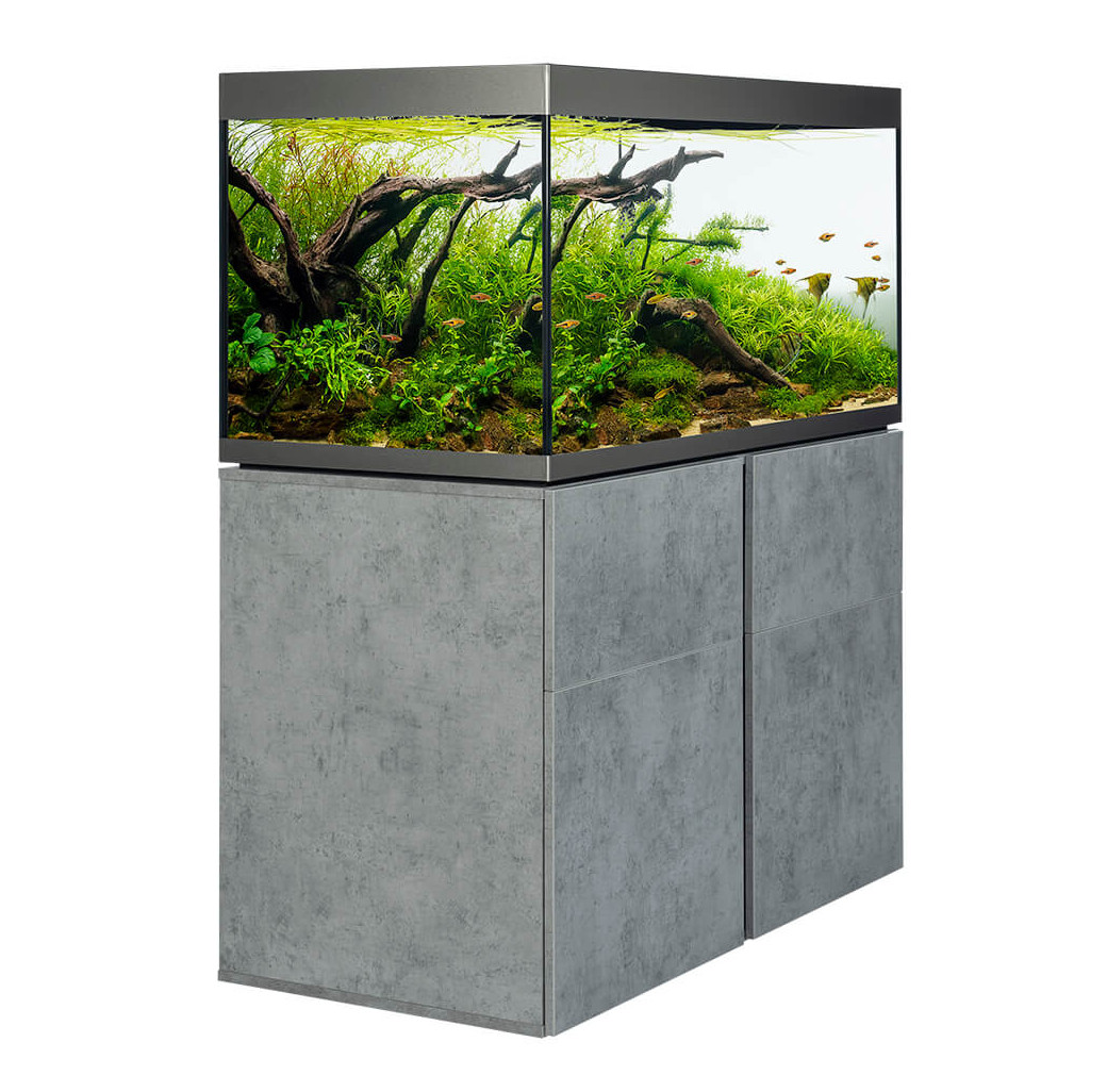 Fluval Siena 330 Aquarium & Cabinet Set - Chicago Concrete with Free Bundle 