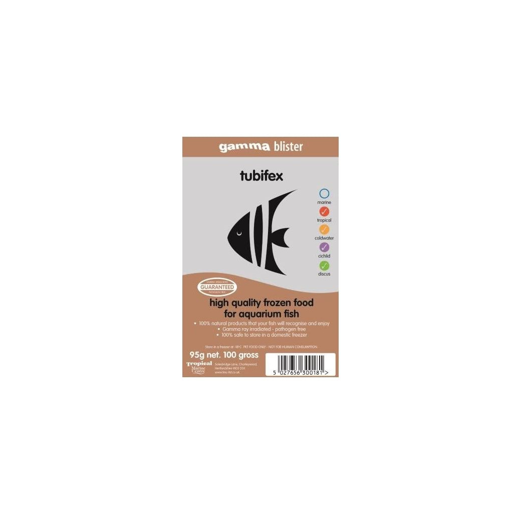 TMC Frozen Tubifex Fish Food (100g)