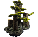 Classic Ornament Large Tree Stump With Plants