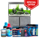 Fluval Siena 270 Aquarium & Cabinet Set - Chicago Concrete with Free Bundle