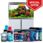 Fluval Siena 270 Aquarium & Cabinet Set - White with Free Bundle