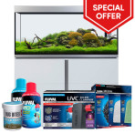 Fluval Siena 330 Aquarium & Cabinet Set - White With Free Bundle 