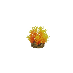 Classic Gravel Base Artificial Plant - Yellow & Red Leaf (10cm)