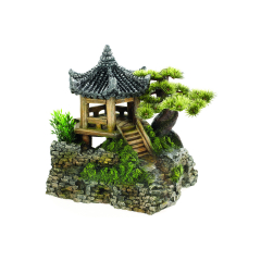 Pagoda house aquarium ornament.