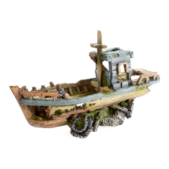 fishing boat, aquarium ornament.