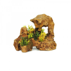 Classic Ornament - Brown Rock with Plants