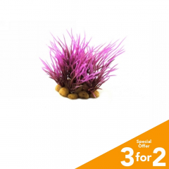 Classic Plastic Aquarium Plant (X-Small) - Dark Red Moss