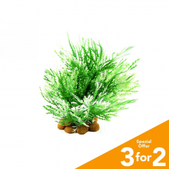 Classic Plastic Aquarium Plant (Small) - Green & White Grass