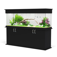 SeaBray Elite 72" x 18" x 24” Aquarium & Cabinet - Matt Black