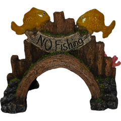 Classic Aquatics Arch With No Fishing Sign Aquarium Decoration