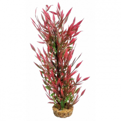 AquaManta Gravel Base Artificial Plant - Red Narrow Leaf (30cm)