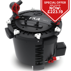 fluval fx4 with red vaves and clips, high performance filter